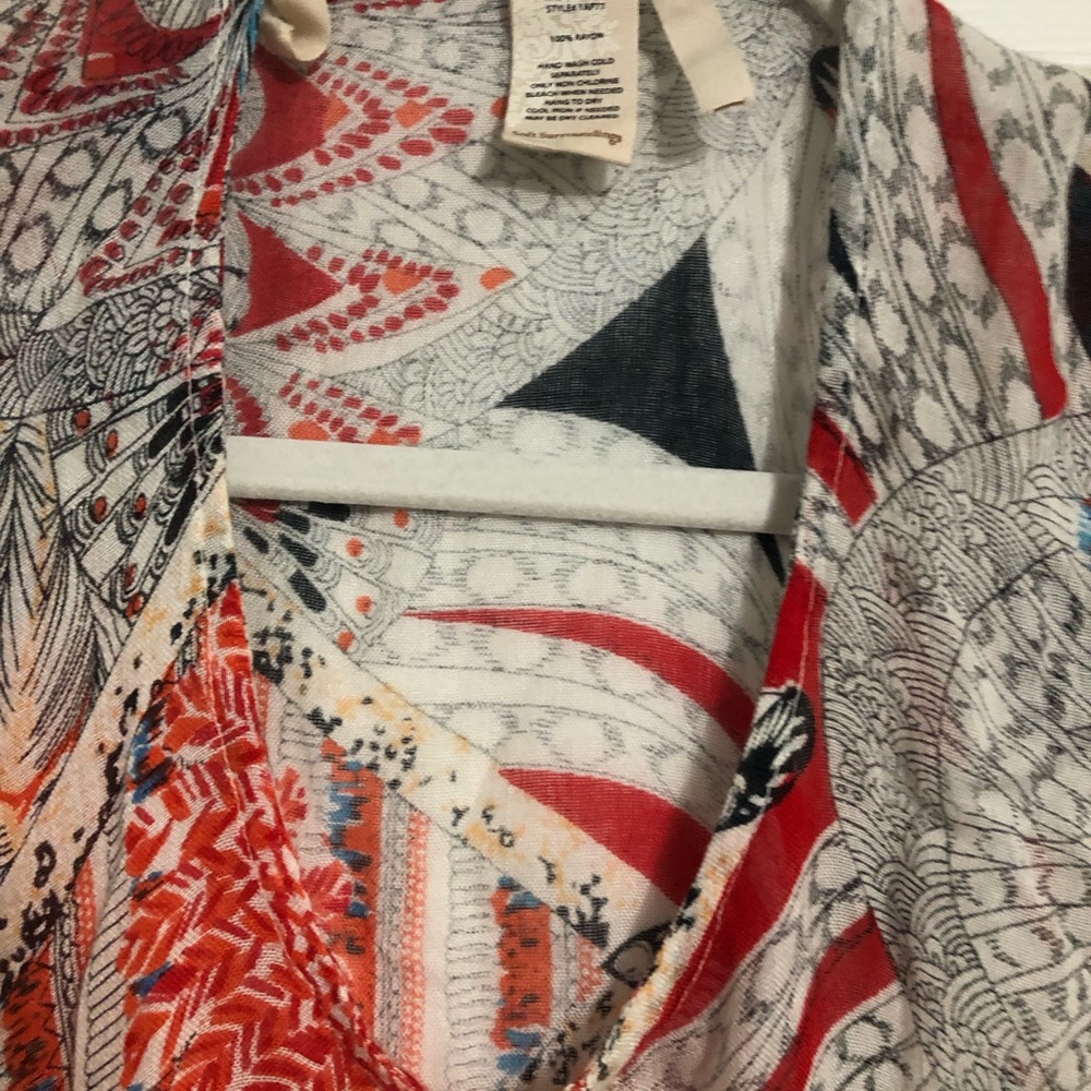 Soft surroundings Boho Aztec one size rayon poncho spring festival cottagecore - Picture 5 of 11